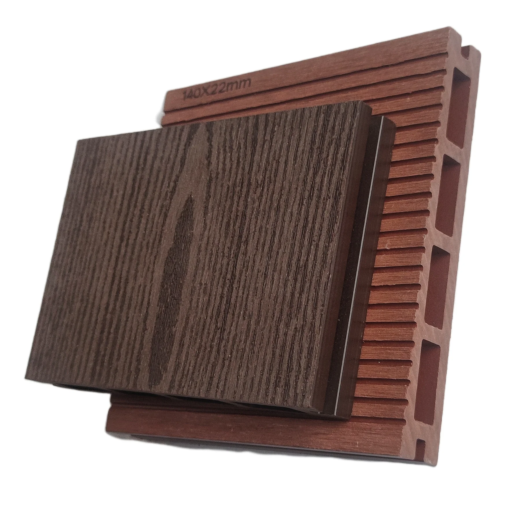 China Manufacture Wood plastic composite normal wood grain Wpc Terrace Decking Boards Water-proof Wpc floor decking outdoor