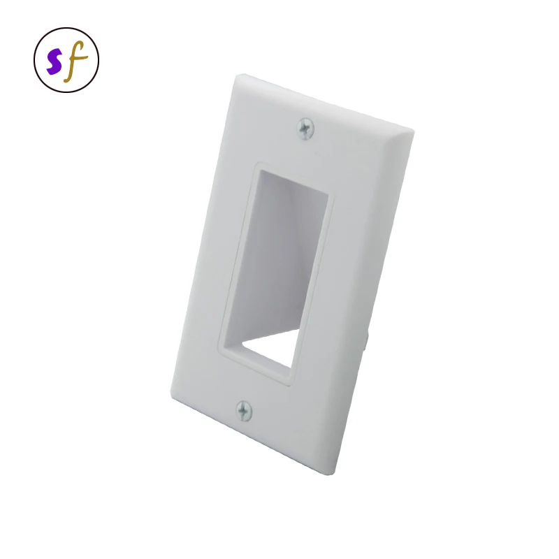 US Type 1 Gang Low Voltage  Cable Passthrough Recessed Wall Plate