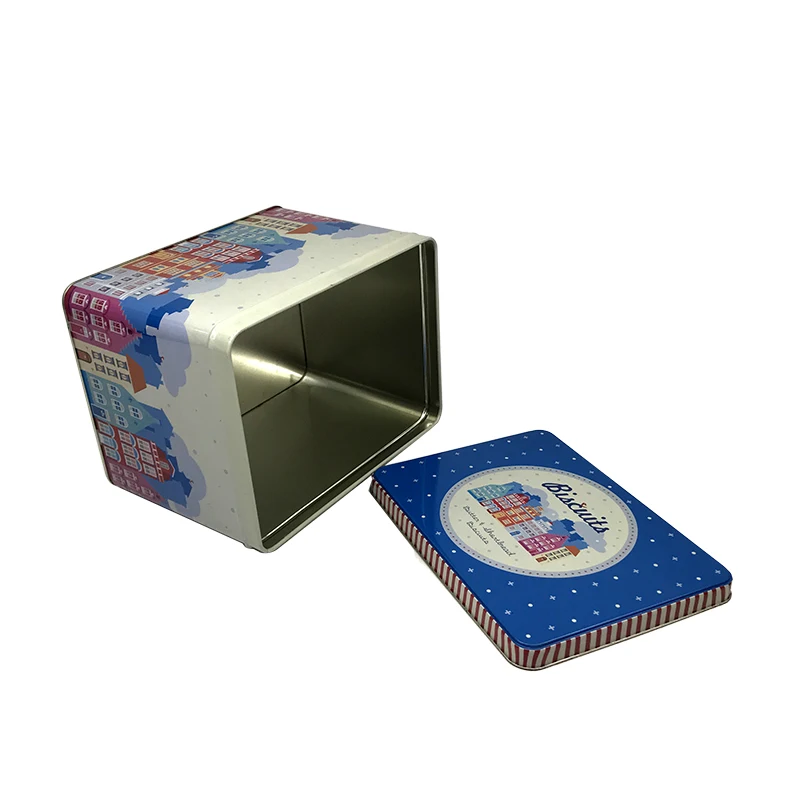 Custom Printed Cartoon Empty Metal Tinplate Can round Bar Packaging Box for Tea Tin Pencil Case Playing Card Tin Box