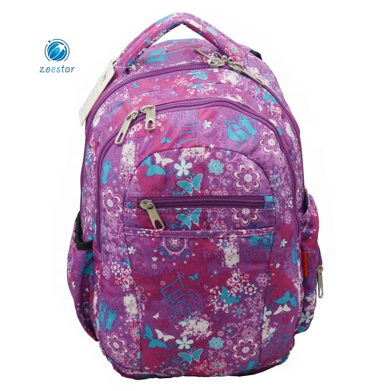 Floral Printing School Backpack for Middle School University Large Capacity Girls Book Bag