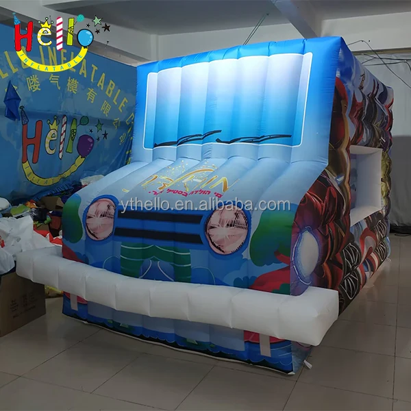 commercial inflatable ice cream car cabin inflatable ice cream vehicle inflatable car booth for sale