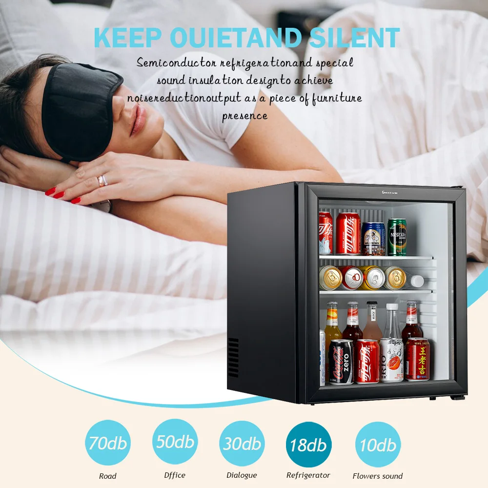 High Quality Hotel No Frost Mini Cooler Fridge In Living Room Glass Door