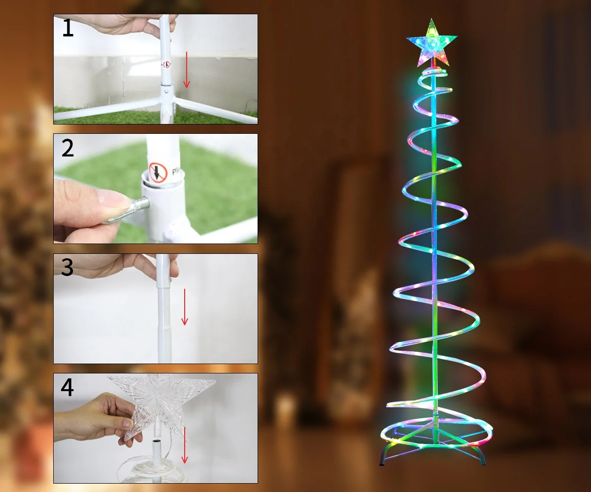 Christmas Battery Powered Decor Fairy Lamp Spiral Tree Light  LED Modeling Lights For Christmas