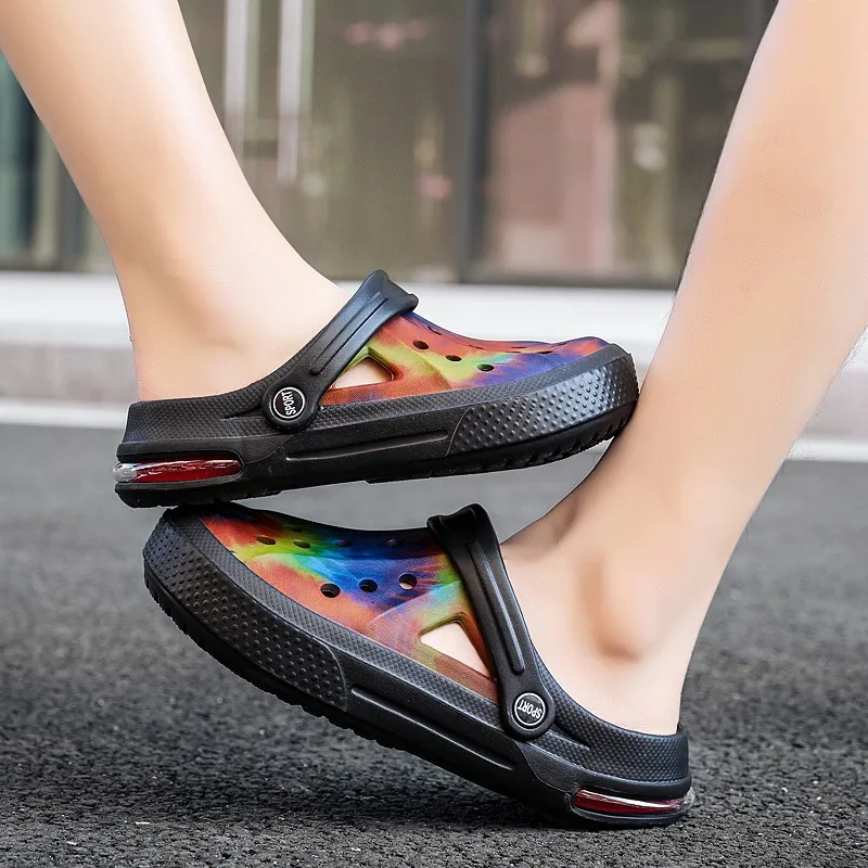 Unisex Beach Anti-slip EVA Women & Men Garden Clogs Plus Size Summer Air Cushion Platform Couple  Clogs Slippers Sandals