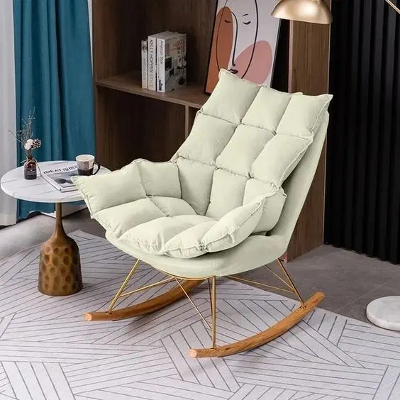 Modern Rocking Leather Cheap Leisure Chair Swivel Table Chairs Set Modern Living Room Lazy Reclining Chair for Relax