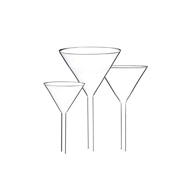
Hot selling cheap high transparency silicon dioxide cone glass funnel 