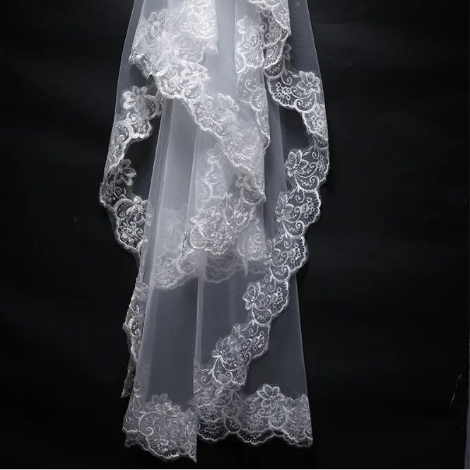 Новый дизайн, модные свадебные платья 1,5*1,2 м, кружевная свадебная фата