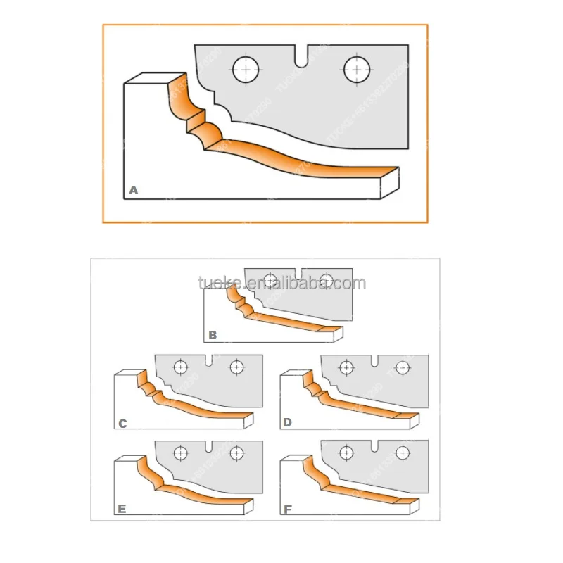 TUOKE Woodworking Cutter Heads Knives for Raised Panel Cutter Heads