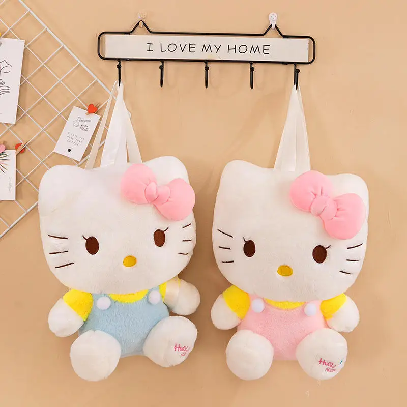New Kawaii Plush Backpack Stuffed Animals Dolls Toys Plush Bag Anime Cartoon Hello Kt Shoulder Backpacks