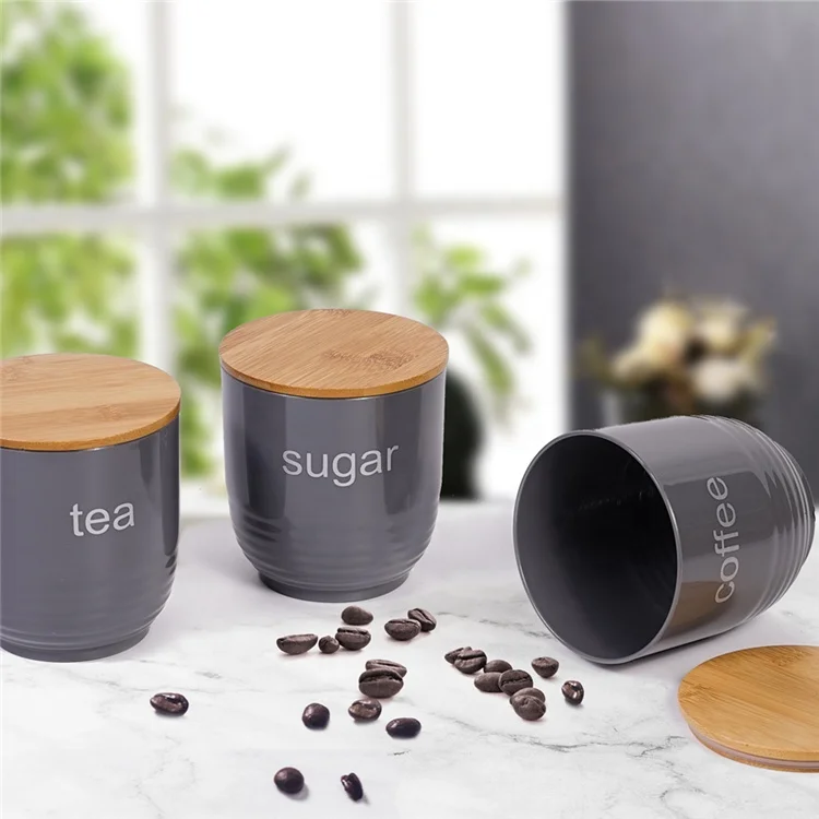 
High Quality 1000ml Plastic Storage Jars Kitchen Coffee Sugar Tea Canister 