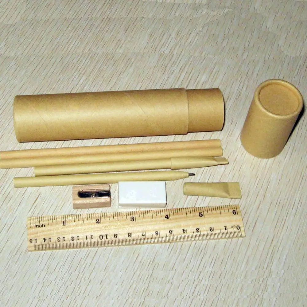 Recycled Pulp Material Paper Tube Eco-friendly Pen Kraft Paper Ballpoint Pen Customized Logo