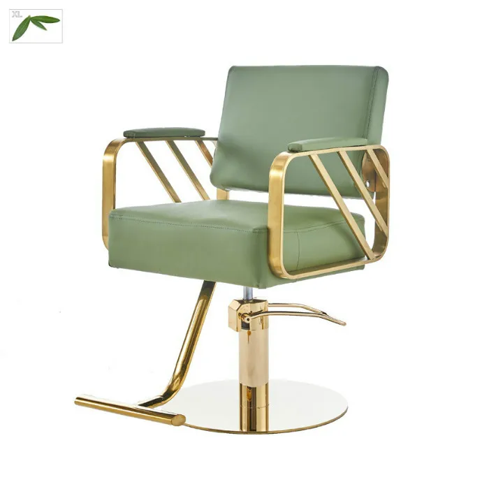 Hydraulic Base Cadeira De Barbeiro Europa Antique Green Equipment Furniture Pink Salon Styling Chairs Barber Chair