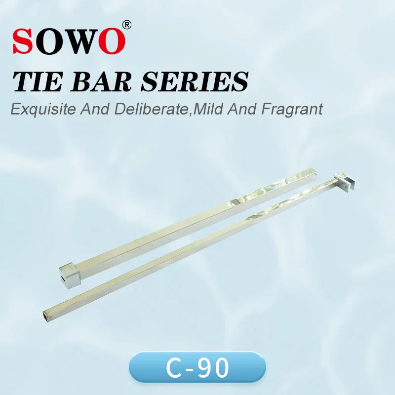 304 Stainless Steel Tie Bar C-90 Wholesale Good Quality Glass Shower Room Hardware Rod 700-1200mm Adjustable Range