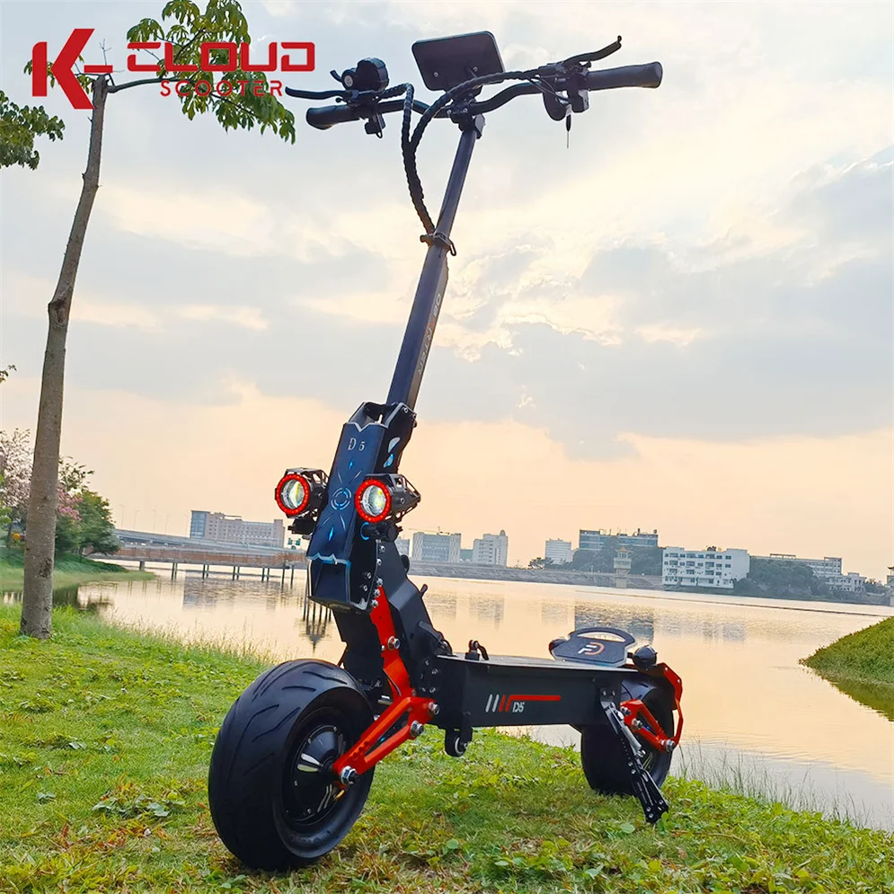 Manufacturer Usa Eu Warehouse 12Inch 5000W 48V All Terrain Electric Scooter Dual Motor Folding High Speed Elektrische Step
