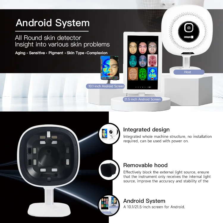 New Product Ideas 2025 Other Beauty Salon Equipment Led UV Light Home Skin Test Touch Screen Skin Scanner Machine Portable White