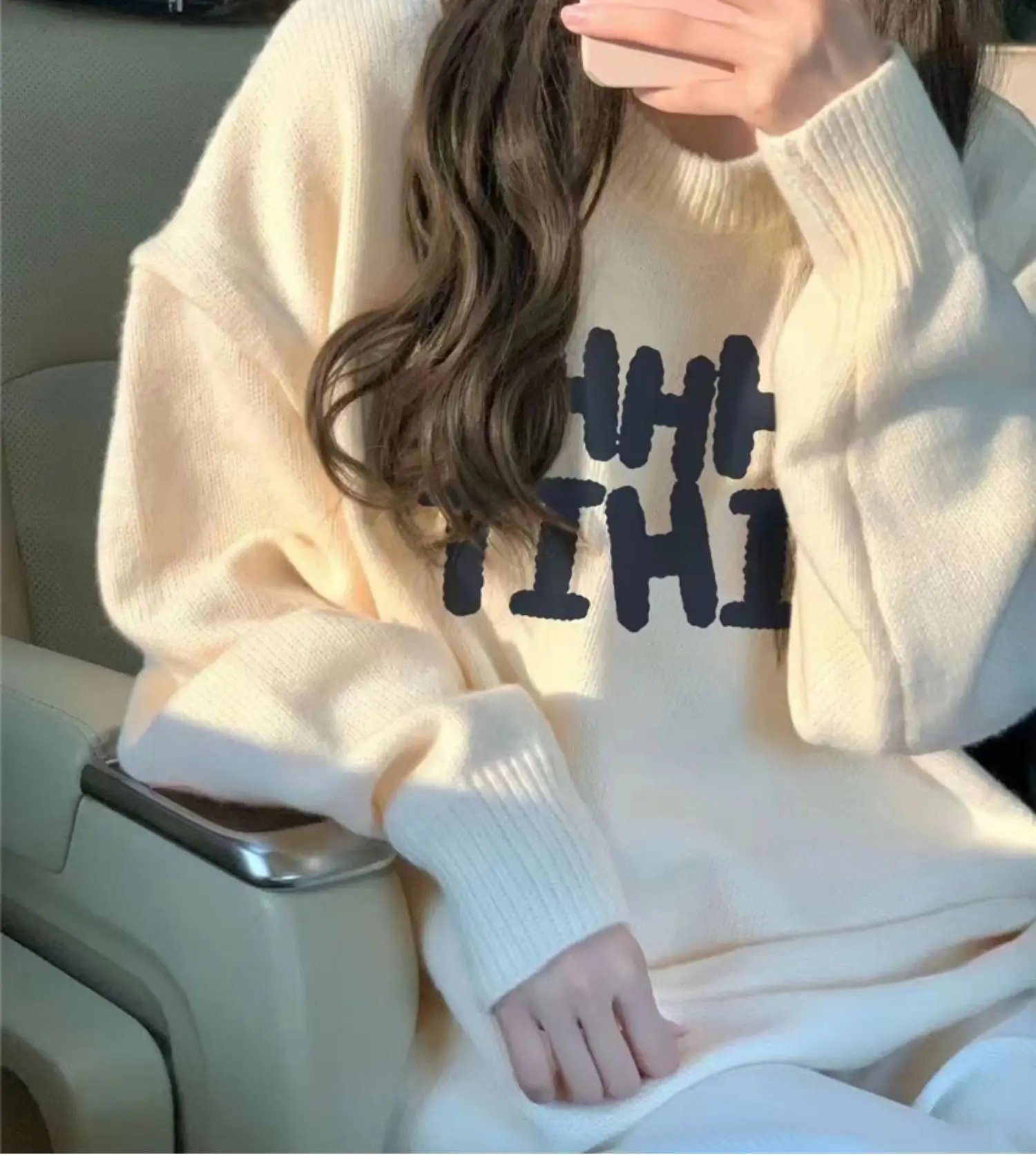 Mori Female Casual Pullover Soft Sticky Knit Sweater Versatile Lazy Wind Design for Fall/Winter Spring Niche Ruffles Decoration