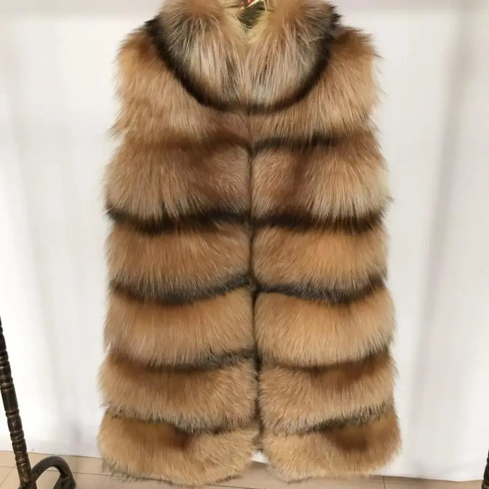 
Winter warm cloth custom made high quality elegant women fox fur coat 