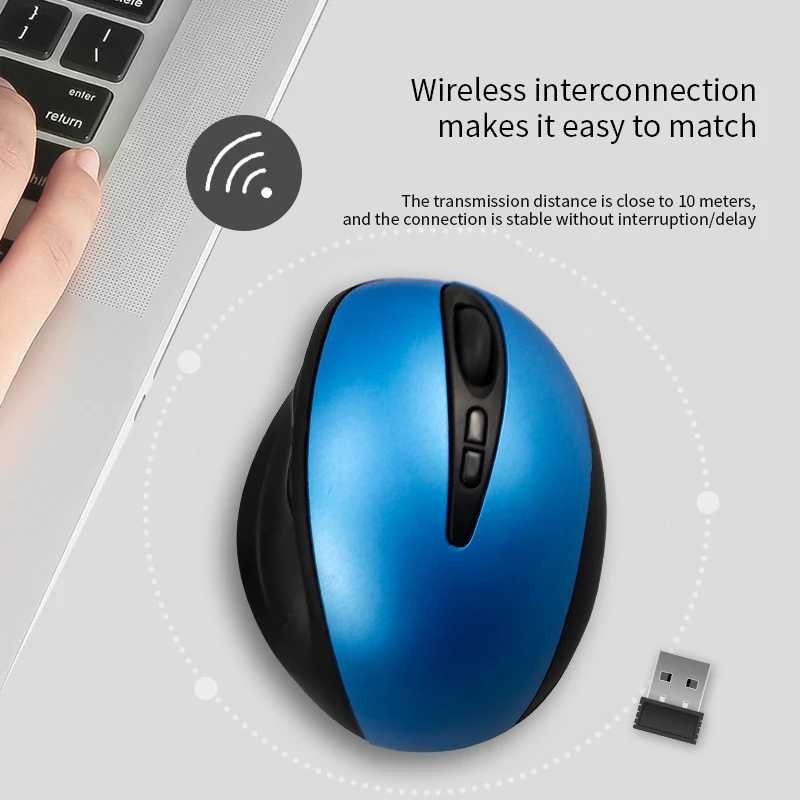 Machinery Modernization Factory Computer Wireless Ergonomic Vertical Mouse 800 / 1200 / 1600 DPI Laptop Accessories