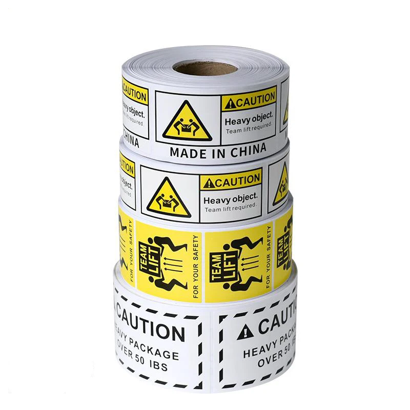 Yellow Heavy Sticker Warning Packing Shipping Label