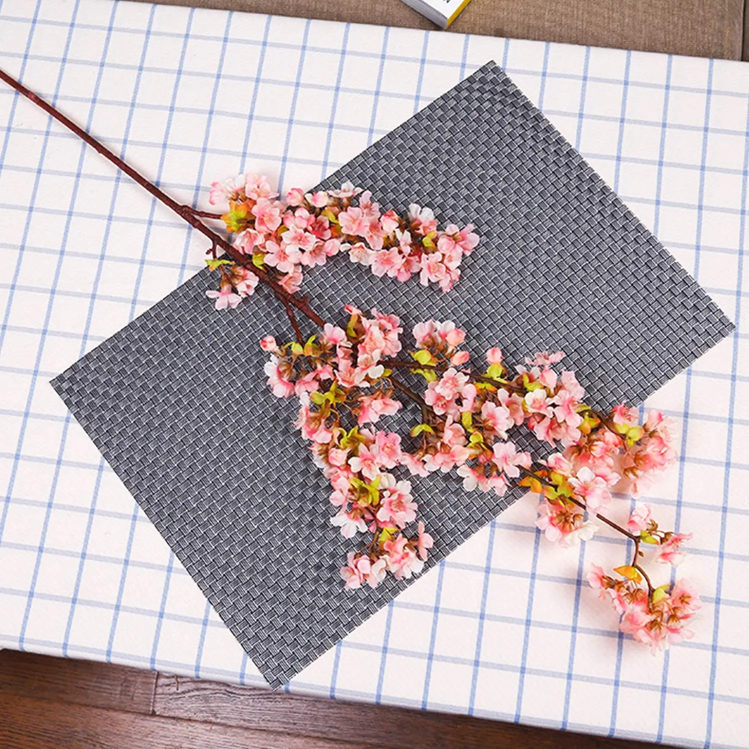 Cherry Blossom Stems Flowers Artificial Simulation Flower Long Stems Silk Tall Faux Flower Large Dogwood Blossoms Vases