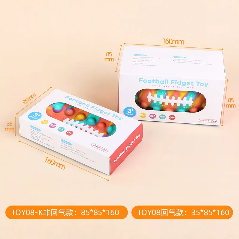 Football Stress Reliever Push Bubble Sensory Fidget Toys New Design Popping Silicone Ball Customize Unisex Toy Ball