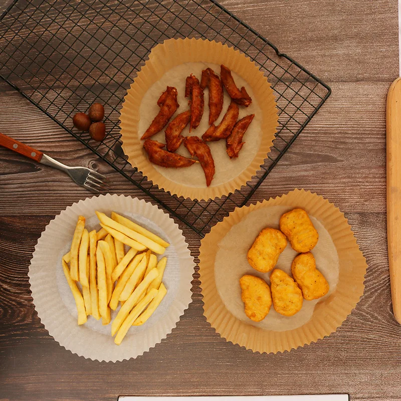 Disposable 9 inch spot round parchment liners silicone oil round oil paper for air fryer