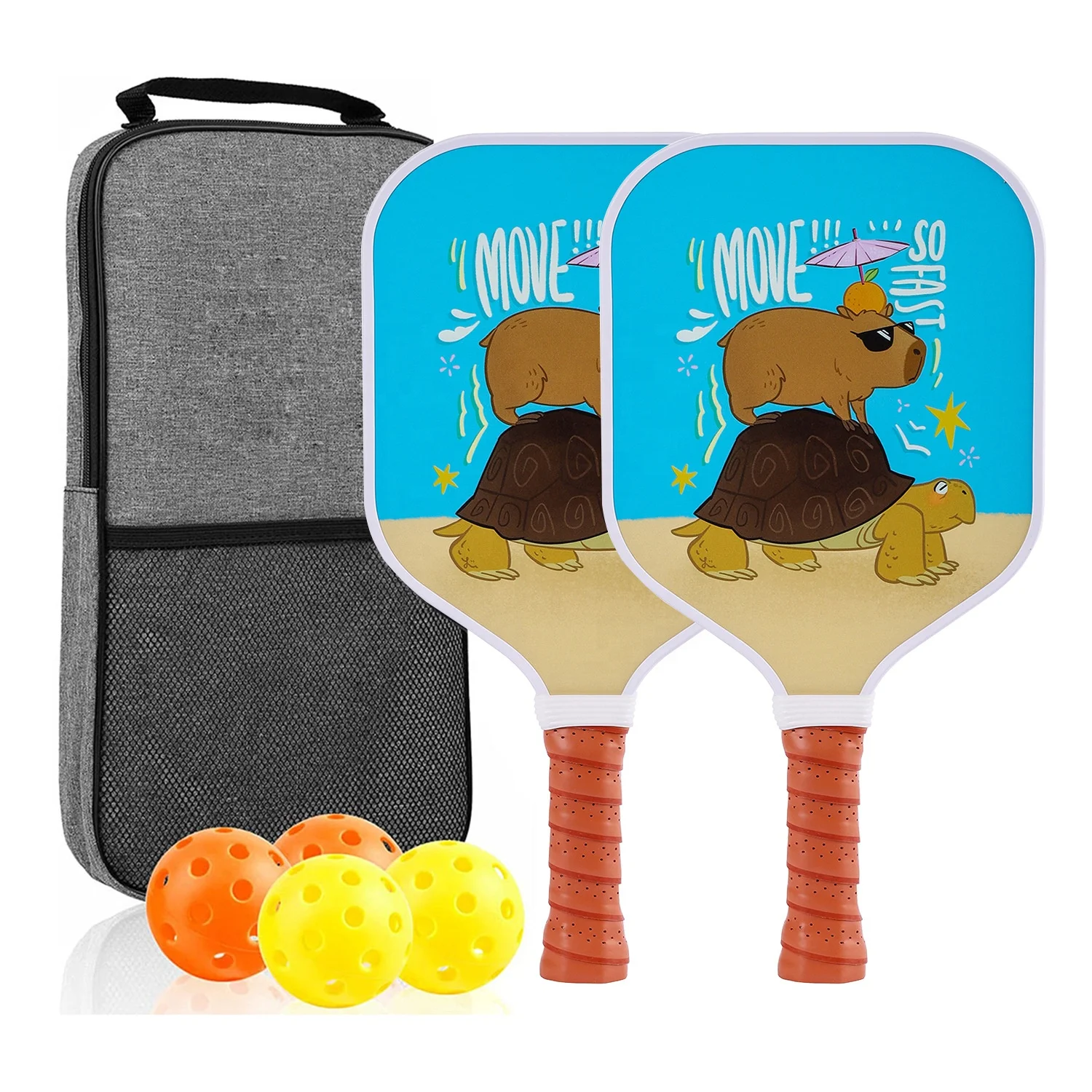 Factory Children Pickleball Paddle Fiberglass Carbon Fiber USAPA 10mm 13mm 14mm 16mm 2 Pcs Pickleball set for Children Kids