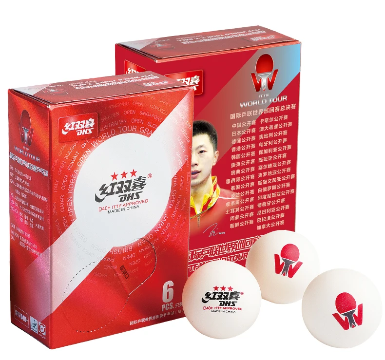 DHS ITTF World Tour 3 star D40 + тренировочный Профессиональный мяч для настольного тенниса