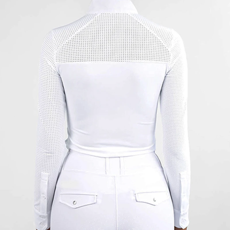 Perforated breathable cool summer soft equestrian show shirt long sleeve 5 color equestrian base layer women equestrian clothing