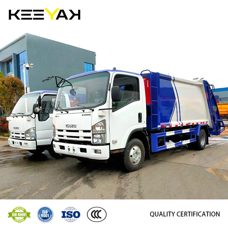 Мусоровоз Isuzu Китай гидравлический подъемник компактный 9 куб. М мусоровоз с телескопическим гидравлическим цилиндром