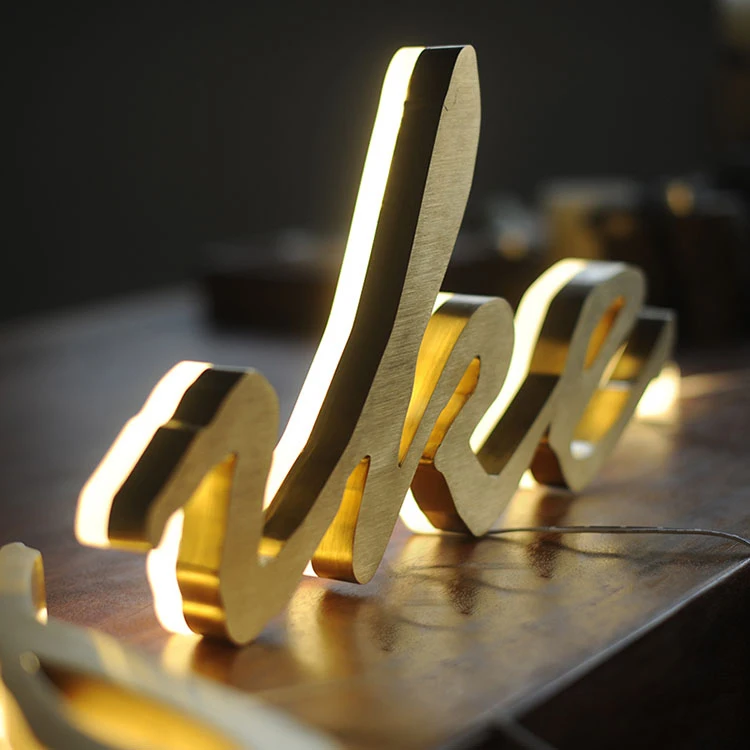 Logo 3D Acrylic Signage Lighted Alphabet Metal Letter Sign LED Backlit Letters