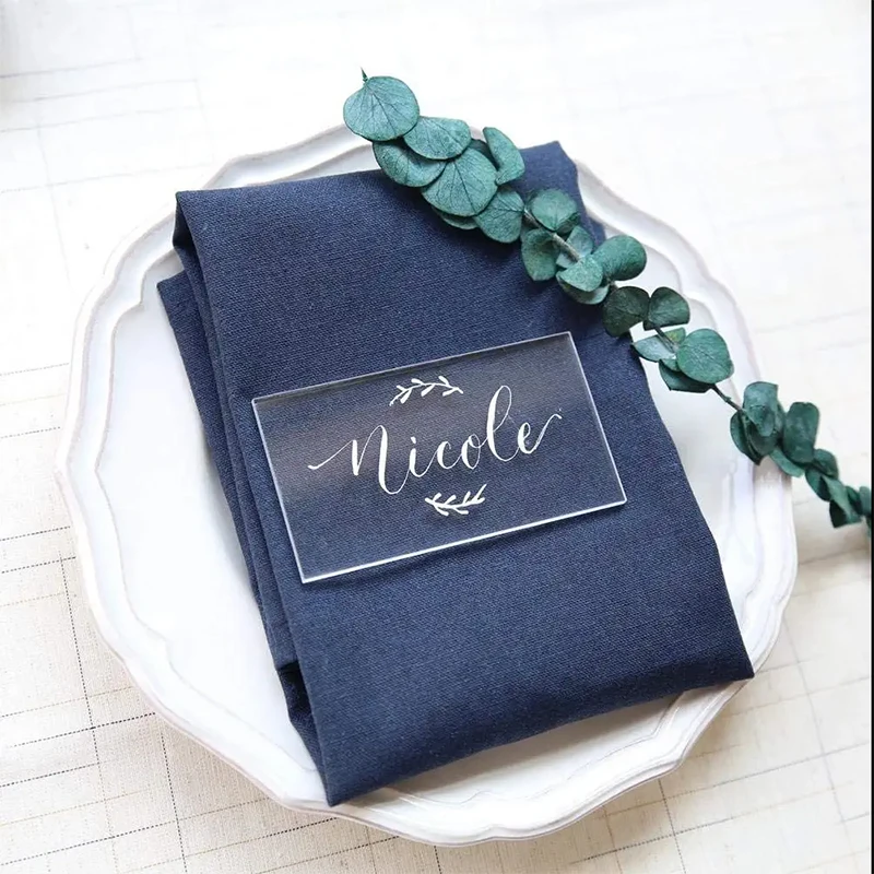 Blank Acrylic Escort Plates Name Card Clear Acrylic Place Cards for Wedding Seating Cards Table Numbers