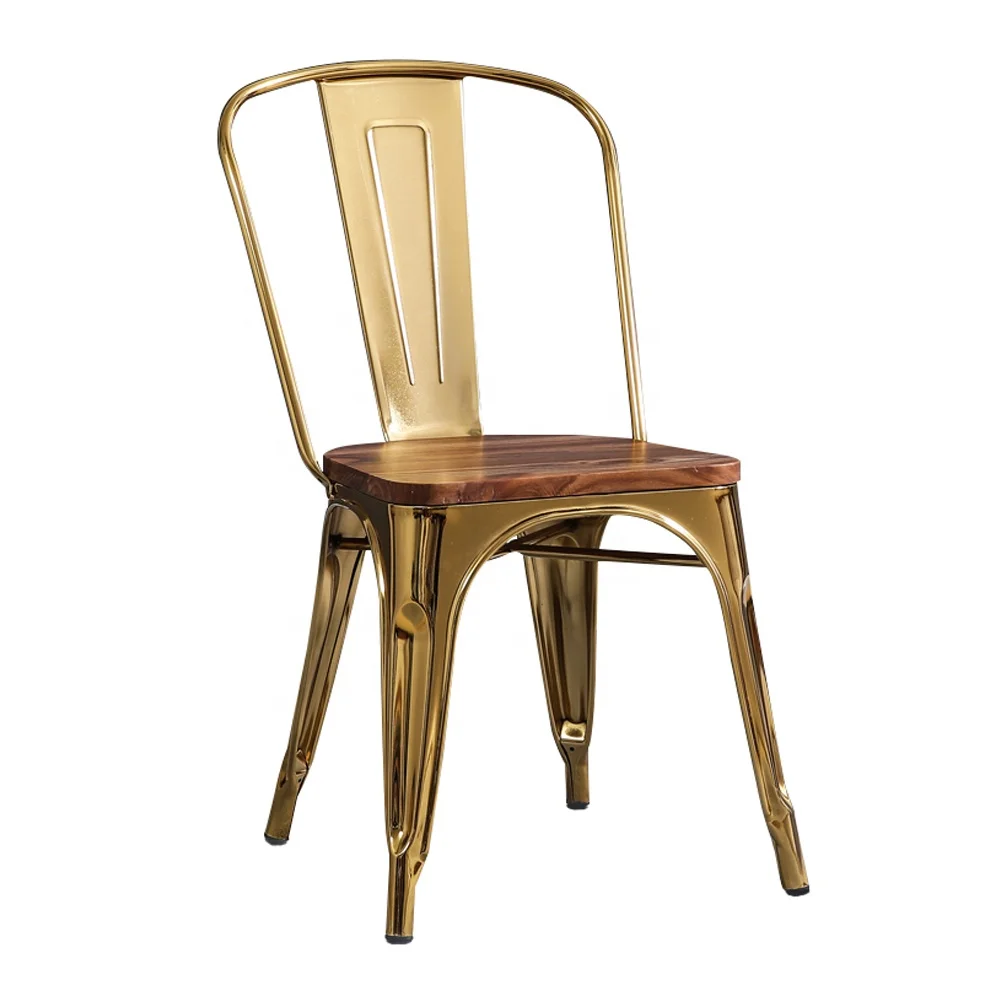(SP-MC035) Популярная Мебель для кафе из Индии, Золотой металлический стул для ресторана