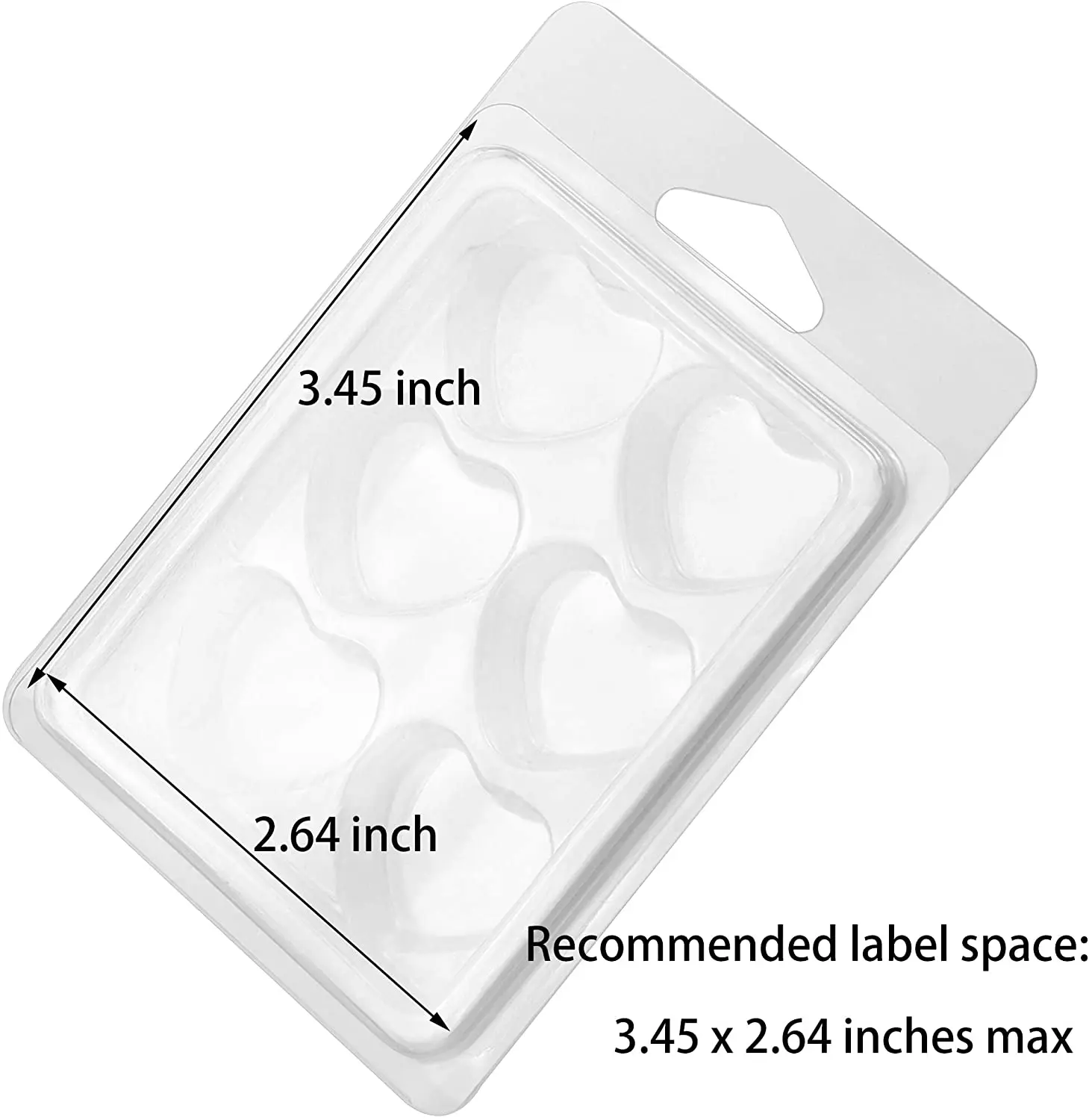  Wax Melt Containers 6 Cavity Clear Empty Plastic Molds Heart Shape Clamshells for Making Tarts