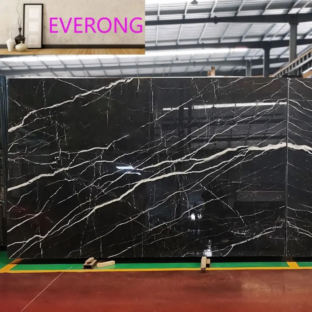 Элегантный китайский натуральный черный мрамор Nero Marquina для внутренней напольной плиты и плитки