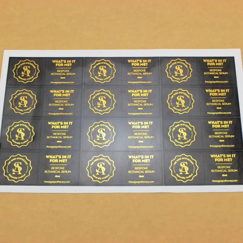 OEM/ODM Promotion Label manufacturer printing cosmetics transparent sticker, gold foil clear sticker custom