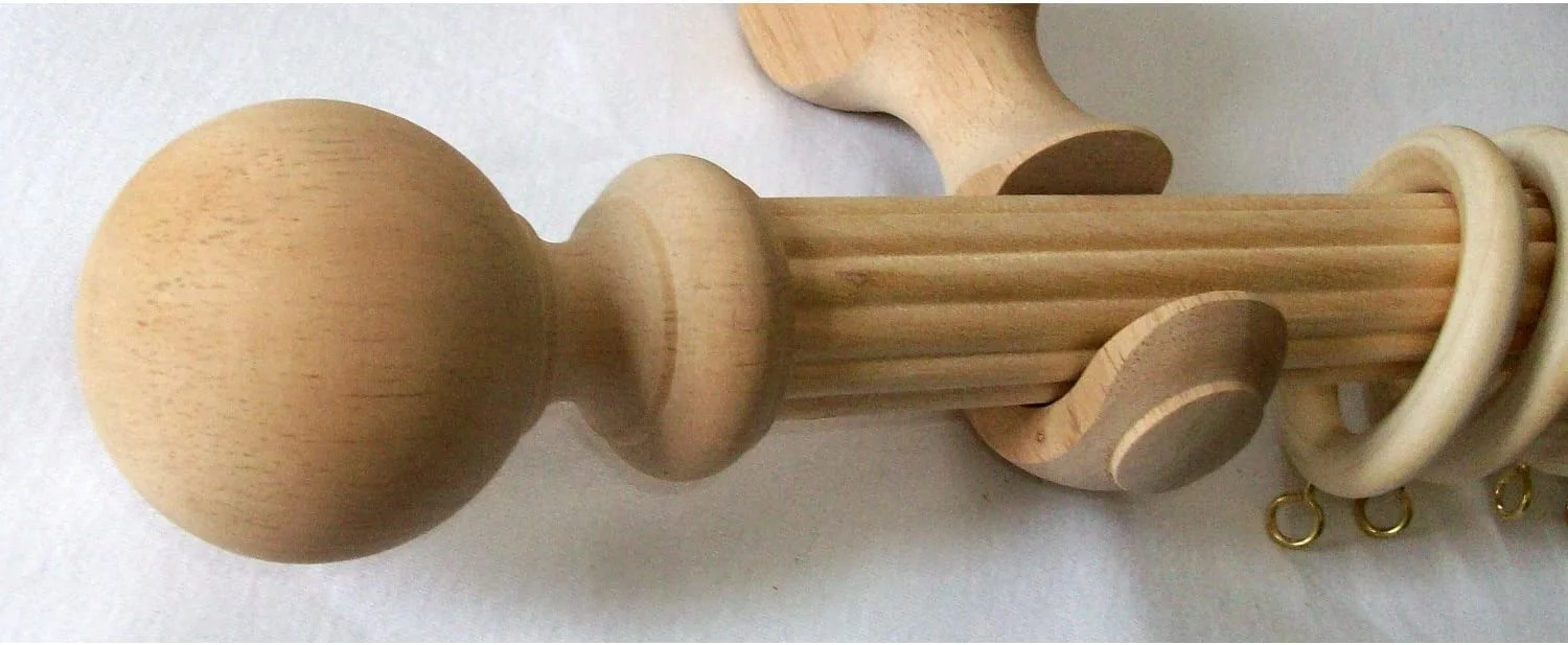 Wholesale Pvc Covered Antique Brass Home Decor Adjustable Wooden Double Curtain Rod For Windows
