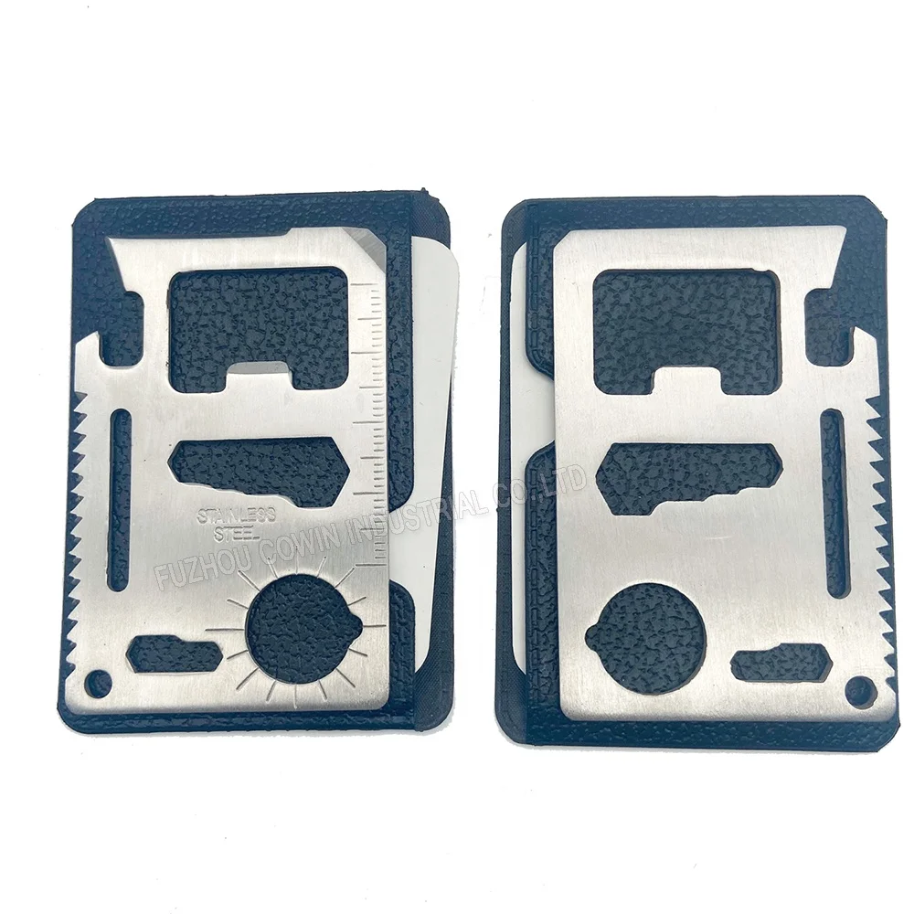 11 in 1 Stainless steel multipurpose survival pocket tool card wallet credit card tool for outdoor camping