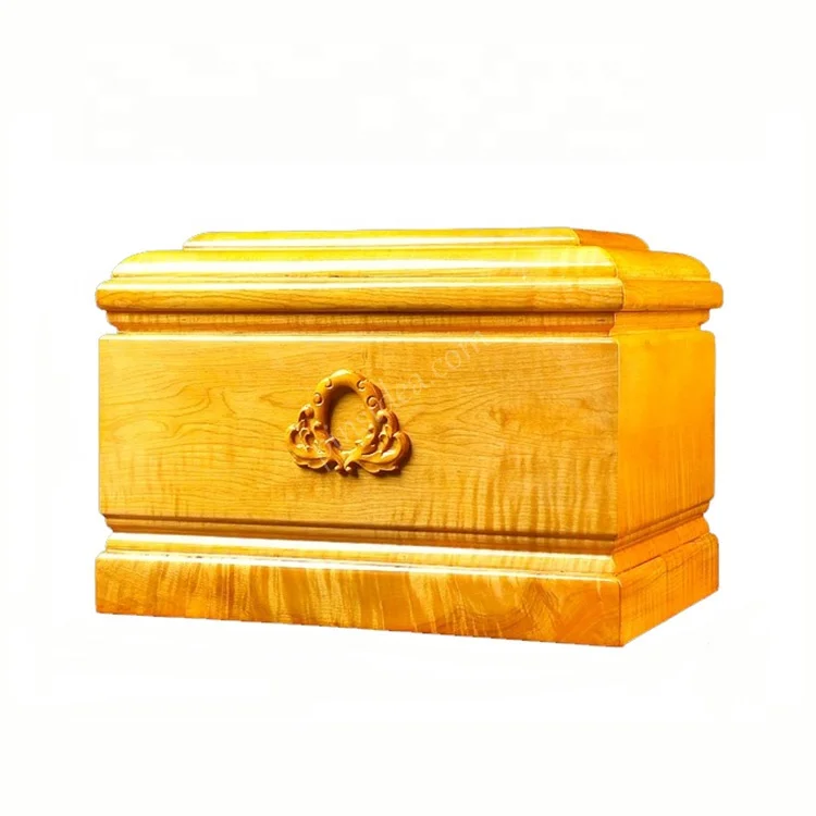 Wholesale and customization of funeral supplies, traditional classic style solid wood coffins, Human Adult Cremation casket