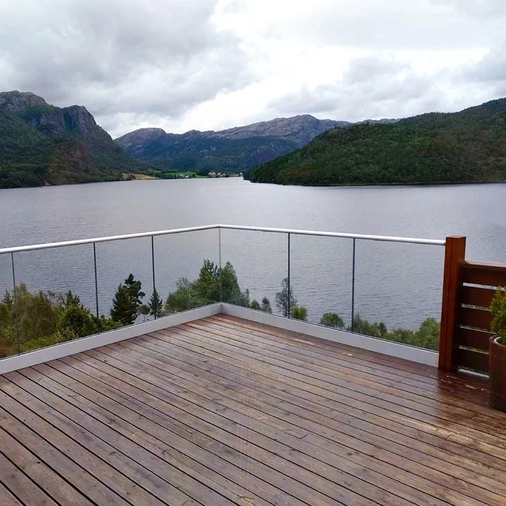 Great Aluminum U Base Railing System Tempered Glass Support Bracket With LED Strip