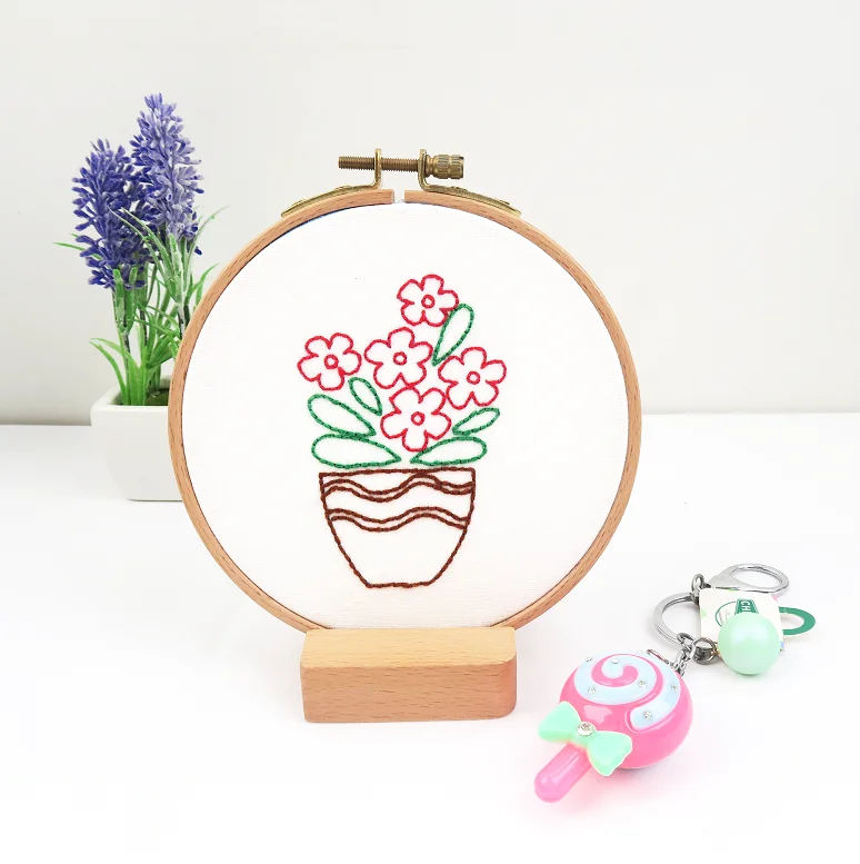 DIY Needle Embroidery Kit Handmade Starter Flowers Cross Stitch Painting On Cloth Other Educational Toys