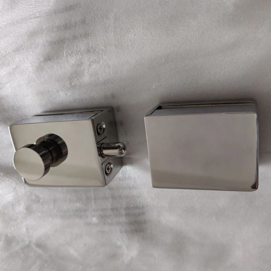 Stainless steel  toilet glass door bolt with indicator H010A single bathroom door latch or lock no  glass cutting