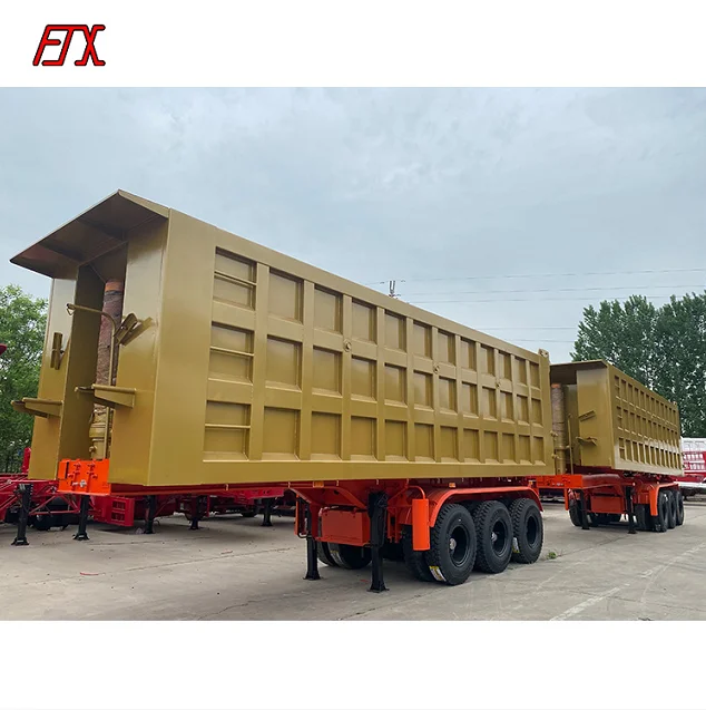 40t, 60t, 80t dump semi-trailer truck, 3-axle 4-axle 6-axle, U-shaped dump semi-trailer tractor, hydraulic mining truck