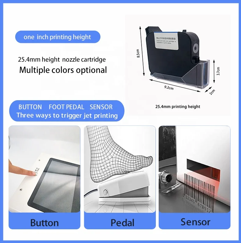 AOKDI HM288 Static intelligent Semi automatic inkjet printer Color touch screen intelligent USB QR code inkjet label printer