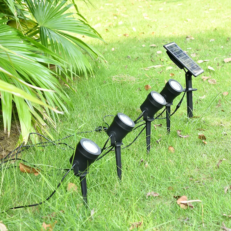 Outdoor Waterproof IP68 Solar LED Garden Light Spotlight Outdoor garden spike light RGB Color ABS Material CE RoHS