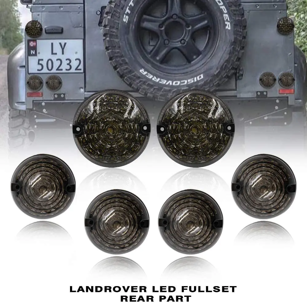 10 шт. обновления Копченый Len круглый светодиодный индикатор задний противотуманный фонарь заднего хода на лицевой стороне света для Land Rover Defender 1990-2016