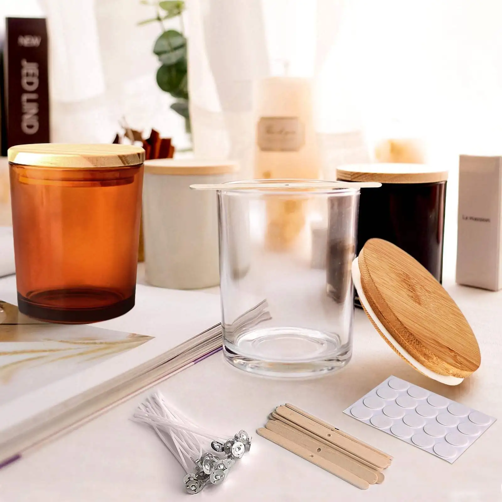 Good Looking Iridescent Ion Plated Candle Cup Candle Jar With Lids 8 Oz With Box