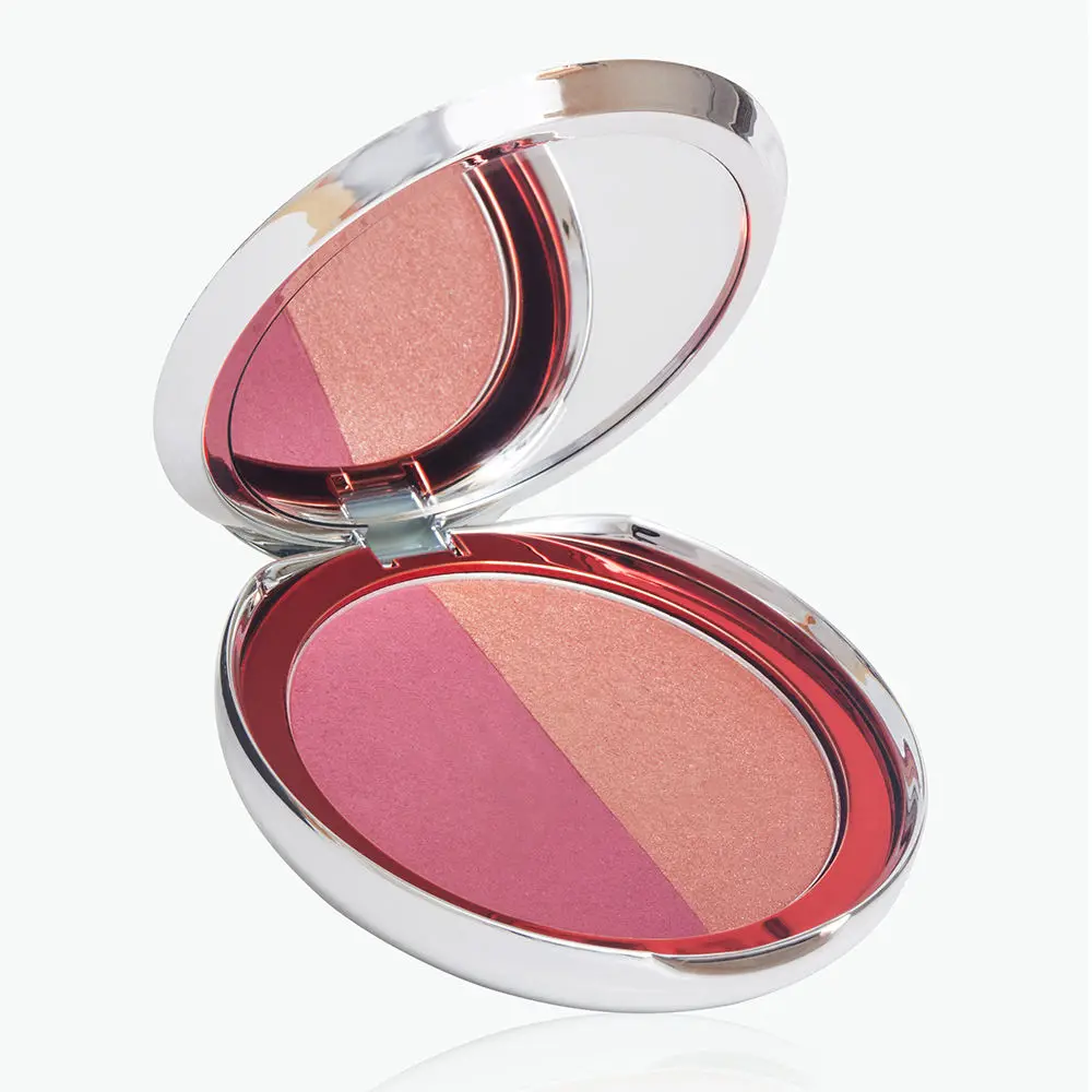 Wholesale Custom Two-color High Pigmented Make Up Multiple Shade Shimmer Matte Blusher Pan Talc Free 2 Colors Blush Palette