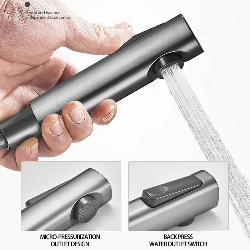 Net Red With Stainless Steel Toilet Portable Bidet Sprayer Toilet Gun Ash Spray Gun Flushing Shattaf Suit