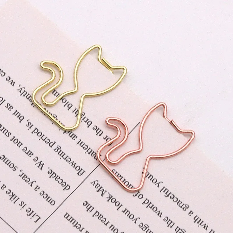 50 Piece Personalized Cat Shape Cartoon Paper Clips Decorative for for Fun Office Supplies School Gifts Wedding